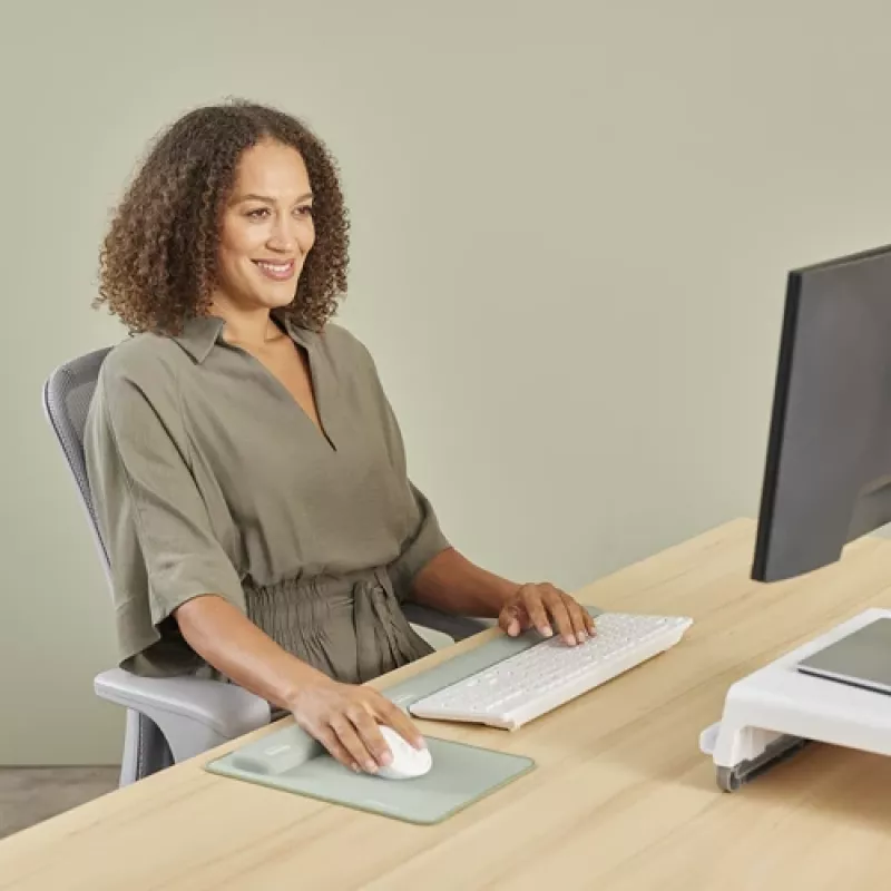 Fellowes Wrist Rest Breyta Palm Rest ar antibakteriālu aizsardzību ergonomisks plaukstas balsts salvijas krāsā