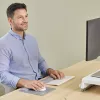 Fellowes tastatūra Wrist Rest Breyta Compact tastatūra Wrist Support ar antibakteriālu aizsardzību Ergonoms plaukstas balsts pelēks