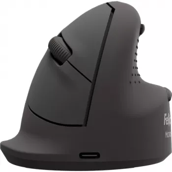 Fellowes Breyta Plus+ vertikālā pele - maza, labās rokas, labās rokas, vertikāls dizains, optiskā, Bluetooth + USB Type-C, 2400 DPI, melna
