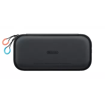 Nintendo Switch 2 pārnēsāšanas maciņš un ekrāna aizsargs, cietais maciņš, Nintendo, melns, Nintendo Switch 2, rāvējslēdzējs, 142 mm