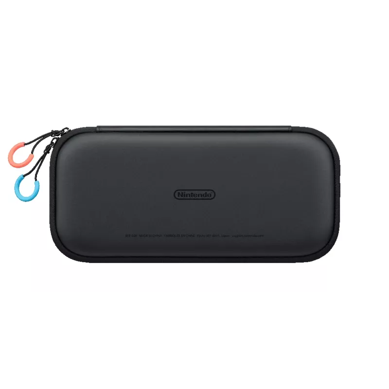 Nintendo Switch 2 pārnēsāšanas maciņš un ekrāna aizsargs, cietais maciņš, Nintendo, melns, Nintendo Switch 2, rāvējslēdzējs, 142 mm