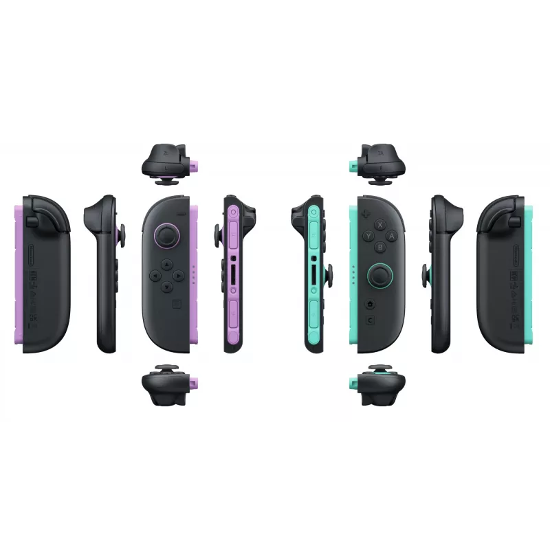 Nintendo Joy-Con 2 pāris gaiši violeta/gaiši zaļa, spēļu kontrolieris, Nintendo Switch 2, sākuma poga, analogais/ciparu, bezvadu, Bluetooth