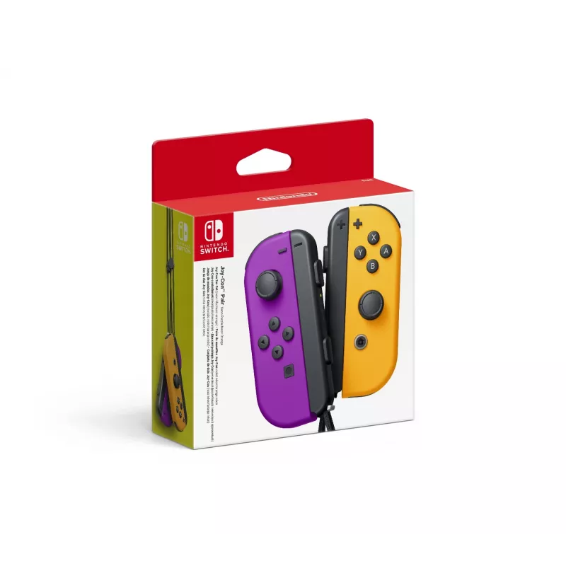 Gamepad NINTENDO Joy-Con bezvadu Bluetooth priekš Nintendo Switch — melna/oranža/violeta, analogais/digitālais, D-pad