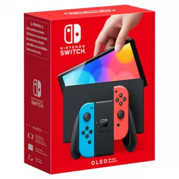 Nintendo Switch OLED, Nintendo Switch, NVIDIA Custom Tegra, zila, sarkana, analogais / digitālais, sākuma poga, barošanas poga, pogas
