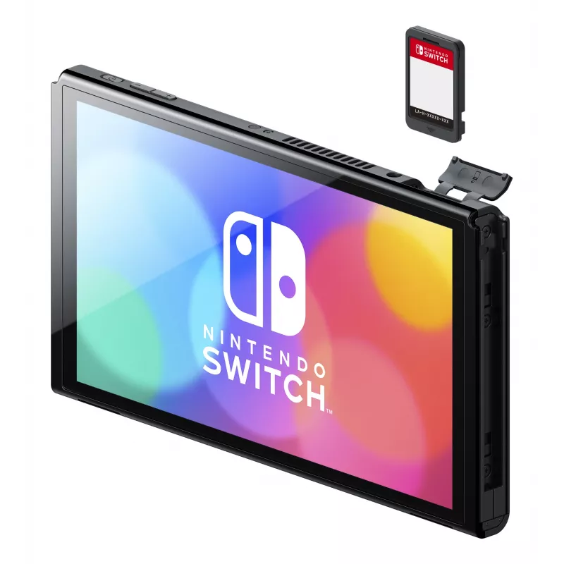 Nintendo Switch OLED, Nintendo Switch, NVIDIA Custom Tegra, zila, sarkana, analogais / digitālais, sākuma poga, barošanas poga, pogas