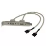 StarTech.com 2 portu USB A sievišķā tipa spraugas plates adapteris, 2 x IDC, 2 x USB A, 0,286 m, sudrabains