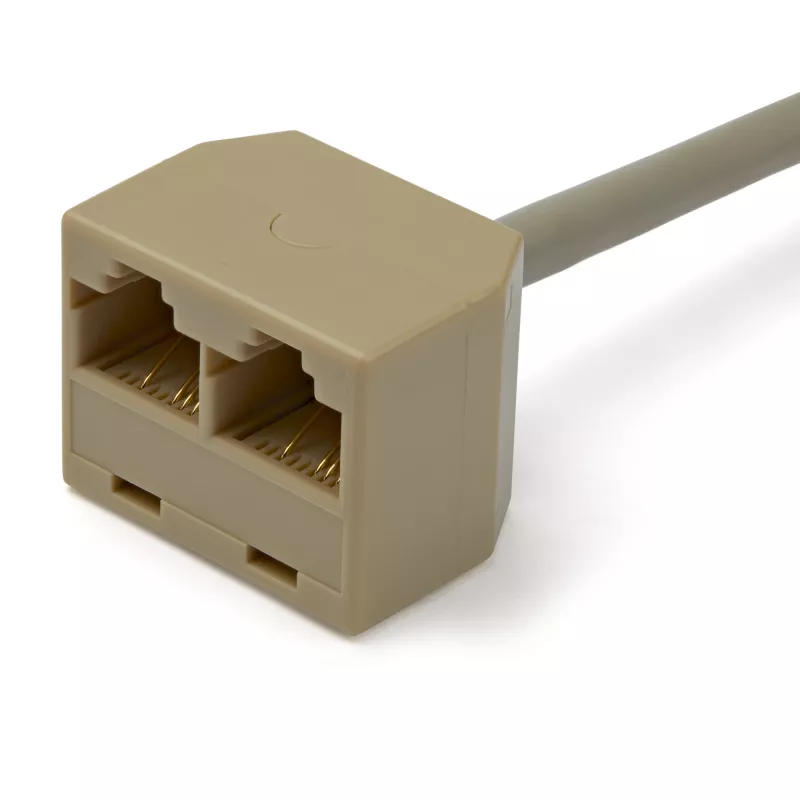 StarTech.com 2 pret 1 RJ45 sadalītāja kabeļa adapteris - F/M, 10/100Base-T(X), Cat5e, pelēks, polivinilhlorīds (PVC), 0,33 m, vīrietis/sieviete