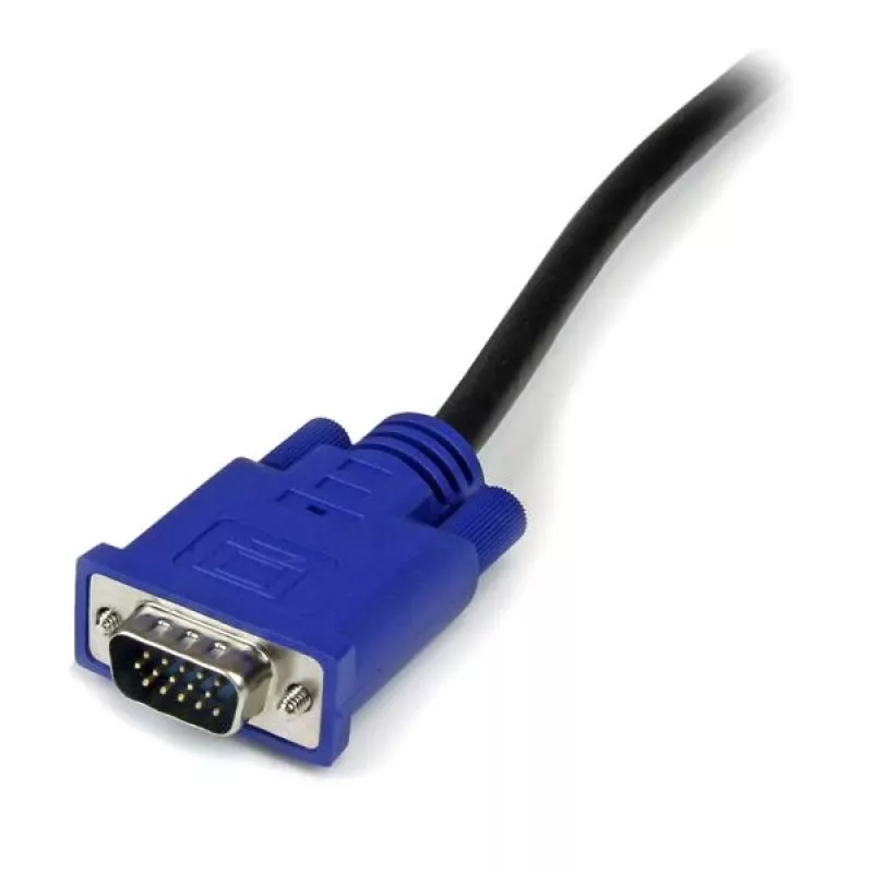 StarTech.com 10 pēdu īpaši plāns USB VGA 2-in-1 KVM kabelis, 3 m, VGA, melns, USB, USB A + VGA, VGA