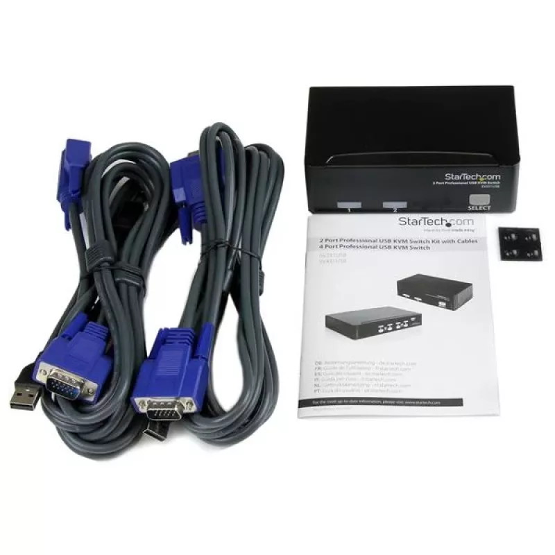 StarTech.com 2 portu profesionālais USB KVM slēdža komplekts ar kabeļiem