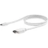 StarTech.com 3 pēdas/1 m USB-C uz DisplayPort 1.2 kabelis 4K 60 Hz - USB-C uz DisplayPort adaptera kabelis HBR2 - USB Type-C DP Alt Mode uz DP monitora video kabelis - darbojas ar Thunderbolt 3 - balts