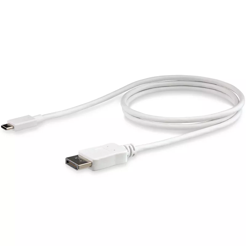 StarTech.com 3 pēdas/1 m USB-C uz DisplayPort 1.2 kabelis 4K 60 Hz - USB-C uz DisplayPort adaptera kabelis HBR2 - USB Type-C DP Alt Mode uz DP monitora video kabelis - darbojas ar Thunderbolt 3 - balts