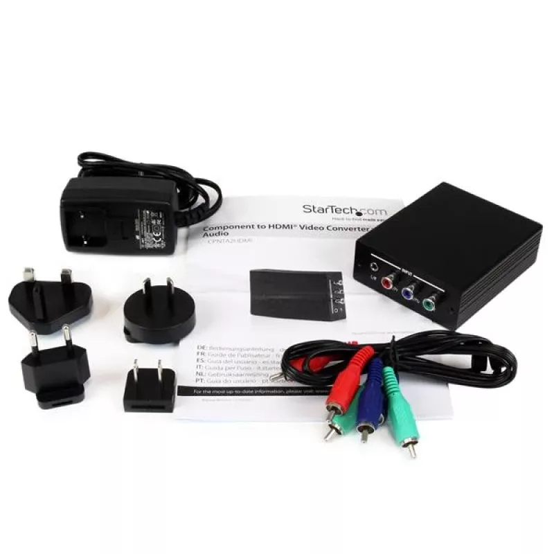 StarTech.com komponentes–HDMI video pārveidotājs ar audio, melns, RoHS, CE, FCC, 1080p, HDMI, 5 V, 80 mm