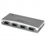 StarTech.com 4 portu USB–RS232 seriālais DB9 adaptera centrmezgls, USB, seriālais, sudraba krāsā, plastmasa, CE, FCC, RoHS, 1 W