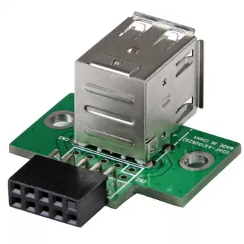 StarTech.com 2 portu USB mātesplates galvenes adapteris, IDC, USB 2.0, melns, zaļš, nerūsējošais tērauds, 20 mm, 125 mm, 230 mm