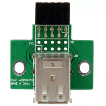 StarTech.com 2 portu USB mātesplates galvenes adapteris, IDC, USB 2.0, melns, zaļš, nerūsējošais tērauds, 20 mm, 125 mm, 230 mm