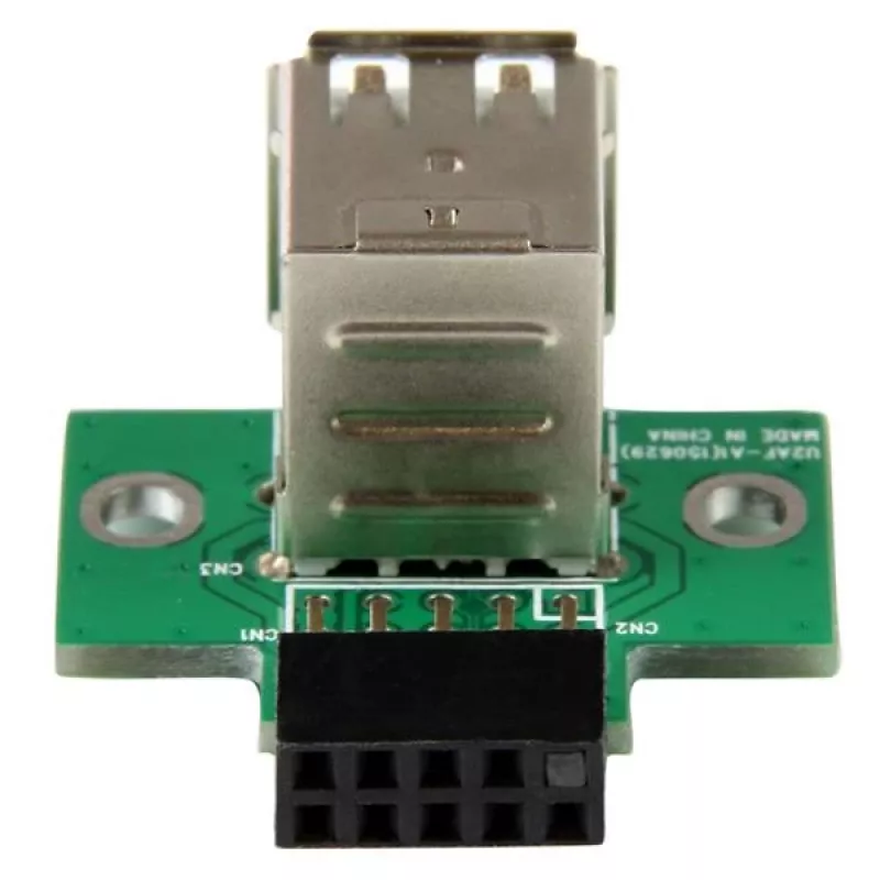 StarTech.com 2 portu USB mātesplates galvenes adapteris, IDC, USB 2.0, melns, zaļš, nerūsējošais tērauds, 20 mm, 125 mm, 230 mm