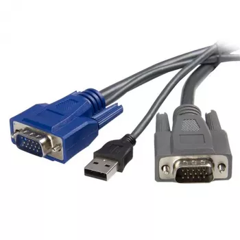 StarTech.com 6 pēdu īpaši plāns USB VGA 2-in-1 KVM kabelis, 1,8 m, melns, VGA, USB A + VGA, vīrišķais/vīrišķais, 189 g