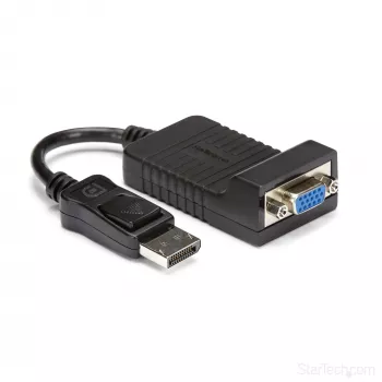 StarTech.com DisplayPort–VGA adapteris – aktīvs DP–VGA pārveidotājs – 1080p video – izturīgs – DP/DP++ avota–VGA monitora kabeļa adaptera spraudnis – DP 1.2 uz VGA – fiksējošs DP savienotājs