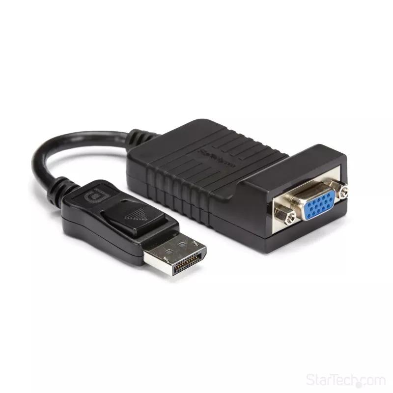 StarTech.com DisplayPort–VGA adapteris – aktīvs DP–VGA pārveidotājs – 1080p video – izturīgs – DP/DP++ avota–VGA monitora kabeļa adaptera spraudnis – DP 1.2 uz VGA – fiksējošs DP savienotājs