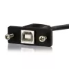 StarTech.com 1 pēdas paneļa montāžas USB kabelis B uz B - vīr./siev., 0,3 m, USB B, USB B, USB 2.0, 0,48 Gbit/s, melns