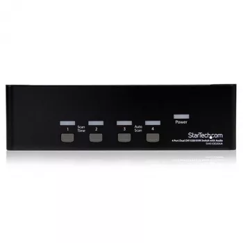 StarTech.com 4 portu divu DVI USB KVM slēdzis ar audio un USB 2.0 centrmezglu