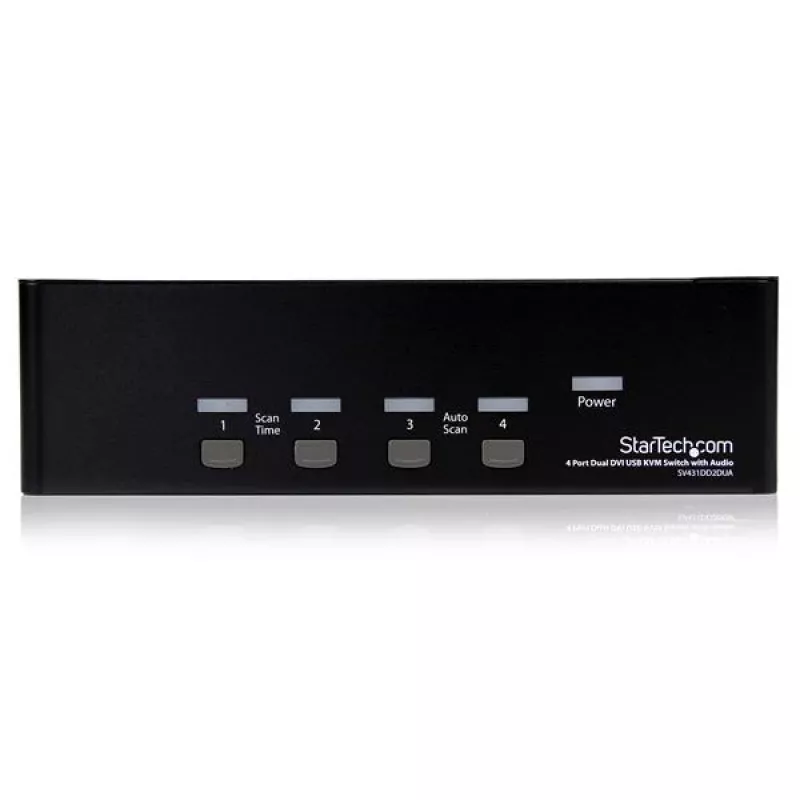 StarTech.com 4 portu divu DVI USB KVM slēdzis ar audio un USB 2.0 centrmezglu