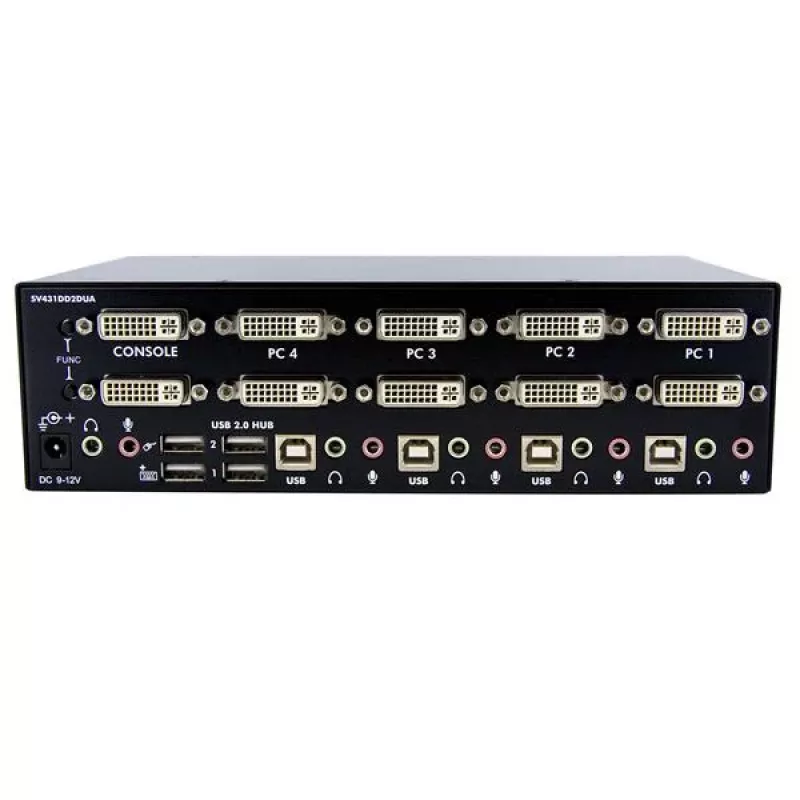 StarTech.com 4 portu divu DVI USB KVM slēdzis ar audio un USB 2.0 centrmezglu