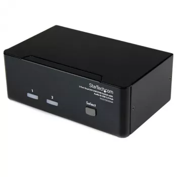 StarTech.com 2 pieslēgvietu dubultā DVI USB KVM slēdzis ar audio un USB 2.0 centrmezglu