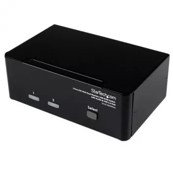 StarTech.com 2 pieslēgvietu DVI VGA divu monitoru KVM slēdzis, USB ar audio un USB 2.0 centrmezglu