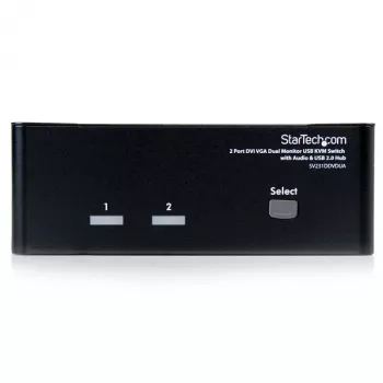 StarTech.com 2 pieslēgvietu DVI VGA divu monitoru KVM slēdzis, USB ar audio un USB 2.0 centrmezglu