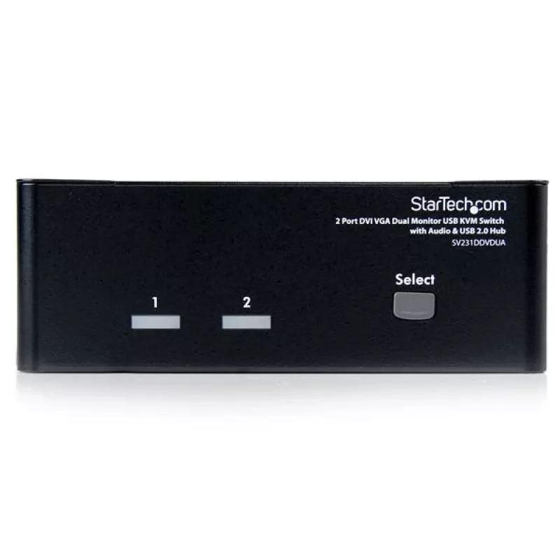 StarTech.com 2 pieslēgvietu DVI VGA divu monitoru KVM slēdzis, USB ar audio un USB 2.0 centrmezglu