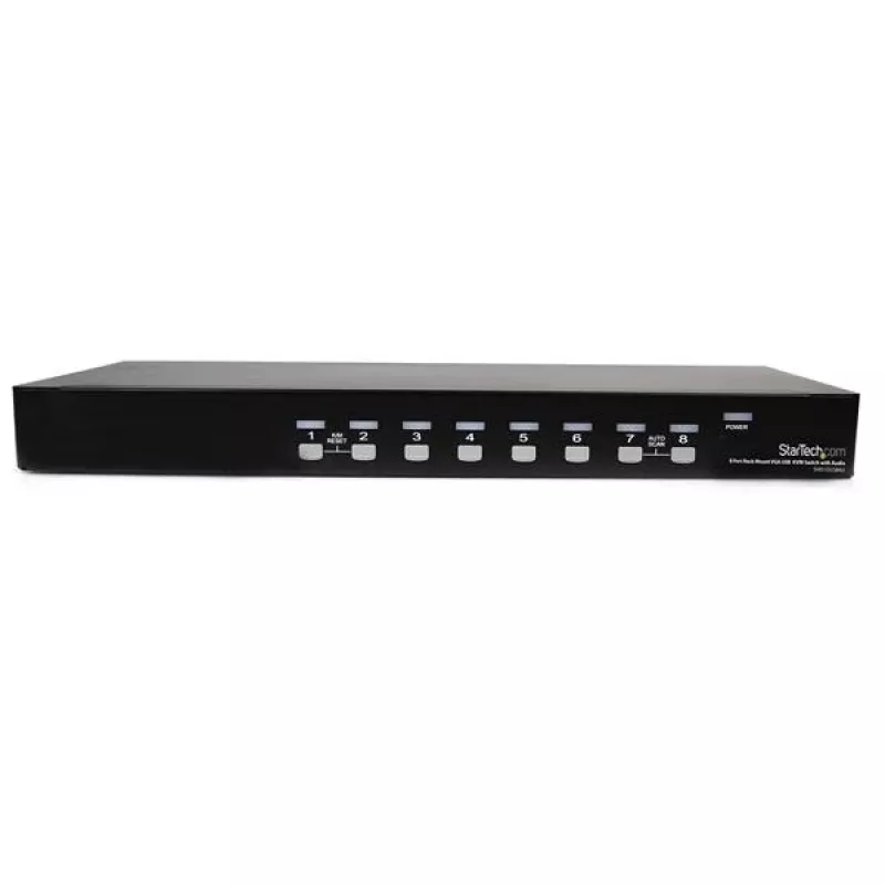 StarTech.com 8 Portu Rackmount USB VGA KVM slēdzis ar audio (audio kabeļi iekļauti)