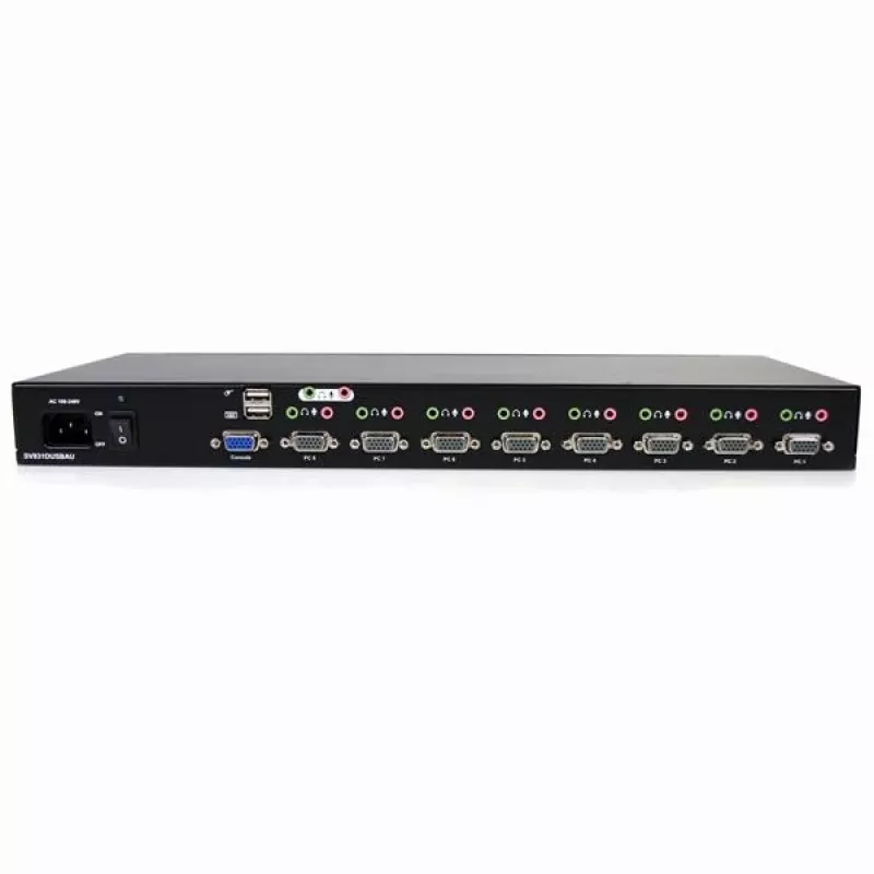 StarTech.com 8 Portu Rackmount USB VGA KVM slēdzis ar audio (audio kabeļi iekļauti)