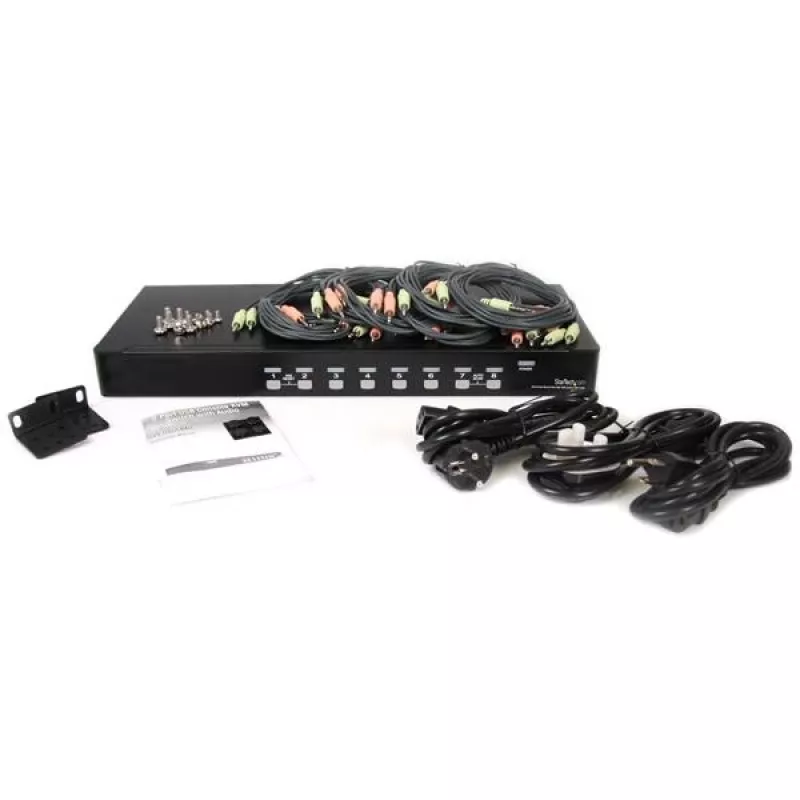 StarTech.com 8 Portu Rackmount USB VGA KVM slēdzis ar audio (audio kabeļi iekļauti)