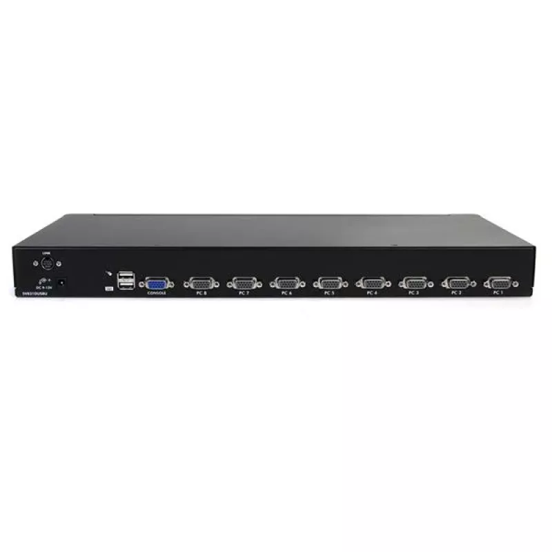StarTech.com 8 pieslēgvietu 1U plauktā montējams USB KVM slēdzis ar OSD, 1920 x 1440 pikseļi, montāža plauktā, 1U, melns