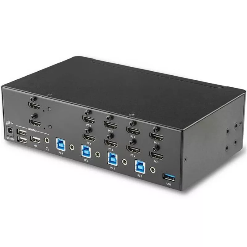 StarTech.com 4 portu HDMI KVM slēdzis - 4K 30Hz - dubultdisplejs