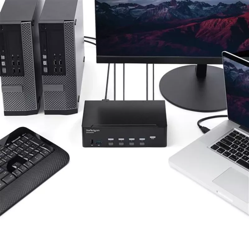 StarTech.com 4 portu HDMI KVM slēdzis - 4K 30Hz - dubultdisplejs