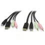 StarTech.com 6 pēdu 4-in-1 USB DisplayPort KVM slēdža kabelis ar audio un mikrofonu