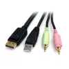 StarTech.com 6 pēdu 4-in-1 USB DisplayPort KVM slēdža kabelis ar audio un mikrofonu