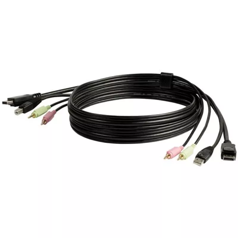 StarTech.com 6 pēdu 4-in-1 USB DisplayPort KVM slēdža kabelis ar audio un mikrofonu