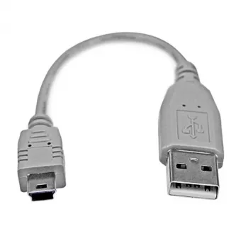 StarTech.com 6in Mini USB 2.0 kabelis - A uz Mini B, 0,152 m, USB A, Mini-USB B, USB 2.0, vīr./vīr., pelēks