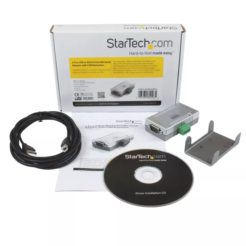 StarTech.com 2 portu USB uz RS232 RS422 RS485 sērijveida adapteris ar COM saglabāšanu