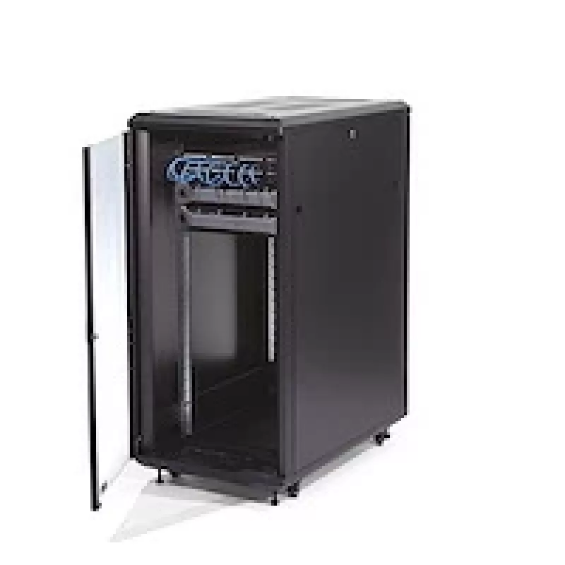 StarTech.com 4-stabu 25U serveru statīva skapis, bloķējams 19 collu datu statīva skapis datoru / AV / IT aprīkojumam, biroja / mājas tīkla statīvs ar ritentiņiem un regulējamām montāžas sliedēm
