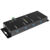 StarTech.com 4-Port Industrial USB 3.0 Hub ar ESD Protection~4-Port USB 3.0 Hub - 5Gbps - Metal Industrial USB-A Hub - Wall or Desk Mountable USB Data Hub - TAA Compliant USB Expander Hub