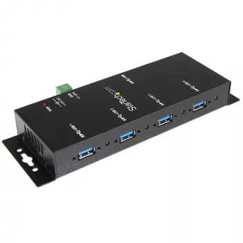StarTech.com 4-Port Industrial USB 3.0 Hub ar ESD Protection~4-Port USB 3.0 Hub - 5Gbps - Metal Industrial USB-A Hub - Wall or Desk Mountable USB Data Hub - TAA Compliant USB Expander Hub