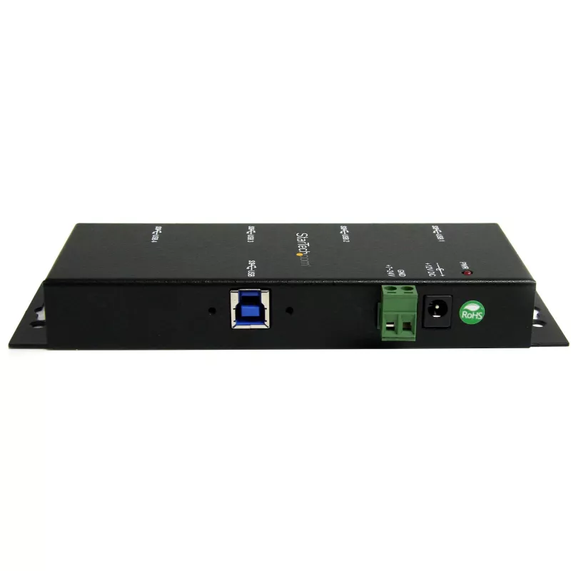 StarTech.com 4-Port Industrial USB 3.0 Hub ar ESD Protection~4-Port USB 3.0 Hub - 5Gbps - Metal Industrial USB-A Hub - Wall or Desk Mountable USB Data Hub - TAA Compliant USB Expander Hub
