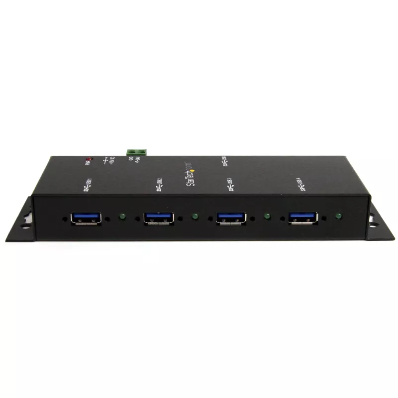 StarTech.com 4-Port Industrial USB 3.0 Hub ar ESD Protection~4-Port USB 3.0 Hub - 5Gbps - Metal Industrial USB-A Hub - Wall or Desk Mountable USB Data Hub - TAA Compliant USB Expander Hub