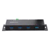 StarTech.com 4-Port Industrial USB 3.0 Hub ar ESD Protection~4-Port USB 3.0 Hub - 5Gbps - Metal Industrial USB-A Hub - Wall or Desk Mountable USB Data Hub - TAA Compliant USB Expander Hub