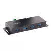 StarTech.com 4-Port Industrial USB 3.0 Hub ar ESD Protection~4-Port USB 3.0 Hub - 5Gbps - Metal Industrial USB-A Hub - Wall or Desk Mountable USB Data Hub - TAA Compliant USB Expander Hub
