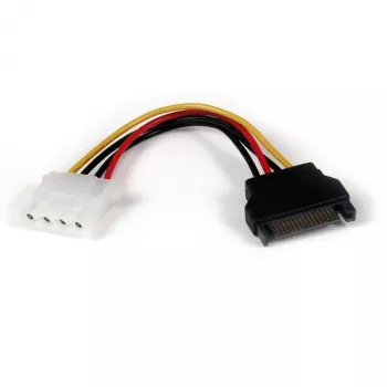 StarTech.com 6 collu SATA uz LP4 strāvas kabeļa adapteris - M/S, Molex (4 kontaktu), SATA 15 kontaktu, 0,1524 m, vīrišķais, vīrišķais, taisns